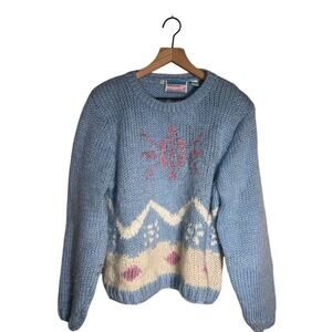 VINTAGE SANTA CRUZ SAN FRANCISCO chunky knit wool blend pastel cozy sweater L